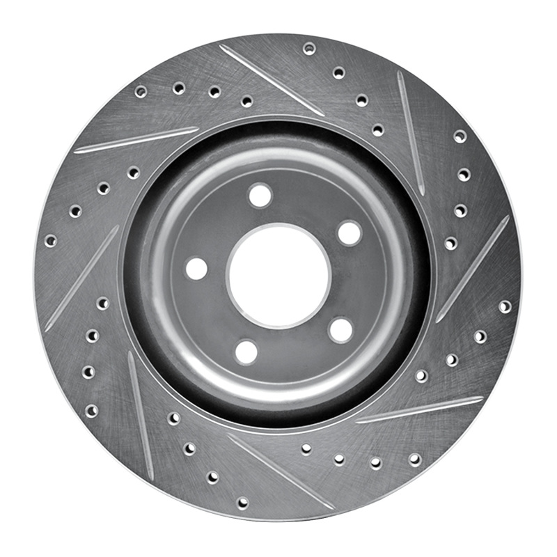 Chevrolet Cobalt Brake Rotor (1) - Front Left - R1 Concepts - Drilled & Slotted - Silver - `07-`10